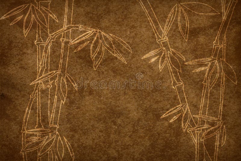 Aged paper with bamboo pattern