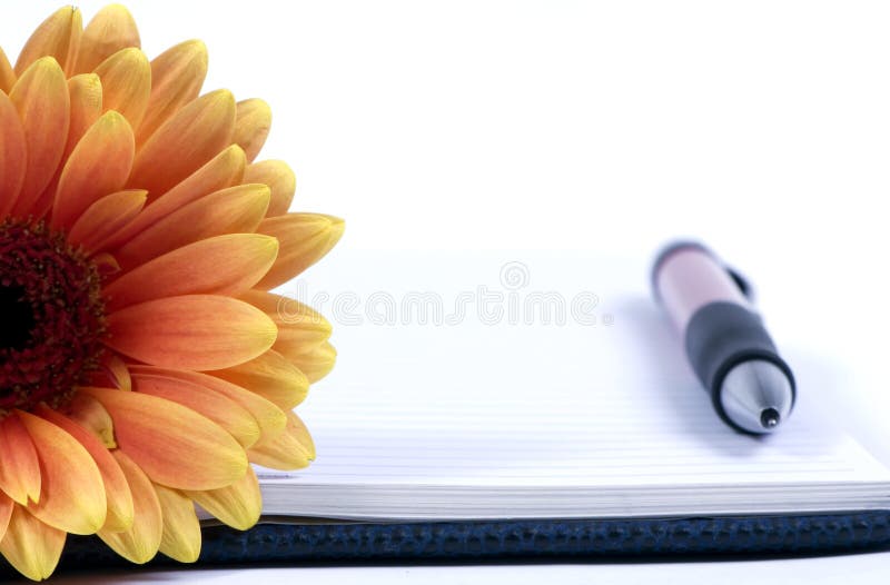 Agenda en bloem stock foto Agenda en bloem stock foto