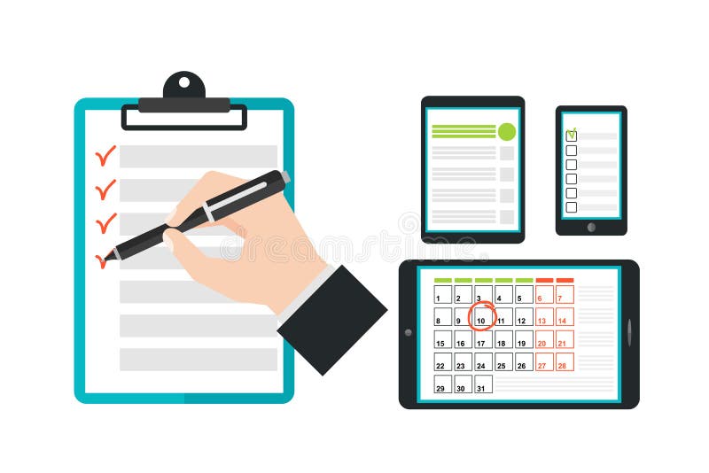 agenda list concept vector illustration stock vector agenda list