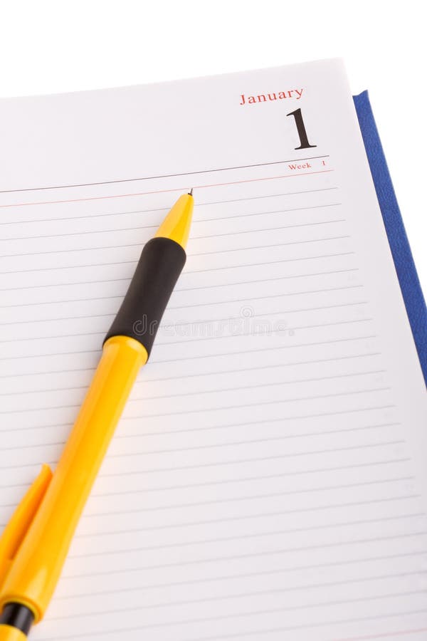Agenda met vulpen stock foto's Agenda met vulpen stock foto's