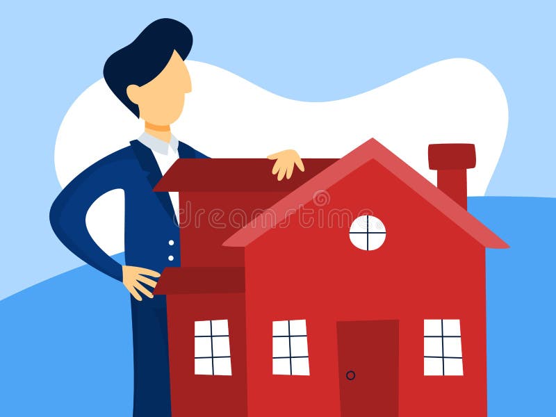 Agent Concept de Real Estate Offre de vente de Chambre illustration de vecteur Agent Concept de Real Estate Offre de vente de Chambre illustration de vecteur