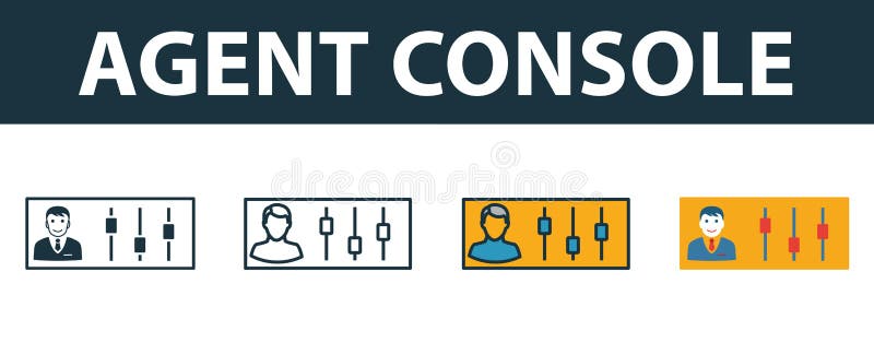 Agent Console icon set. Premium symbol in different styles from customer service icons collection. Creative agent console icon royalty free illustration