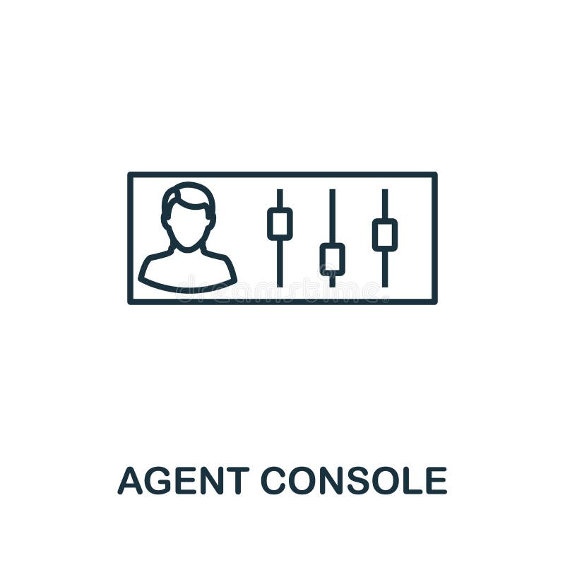 Agent Console outline icon. Thin line concept element from customer service icons collection. Creative Agent Console icon for royalty free illustration