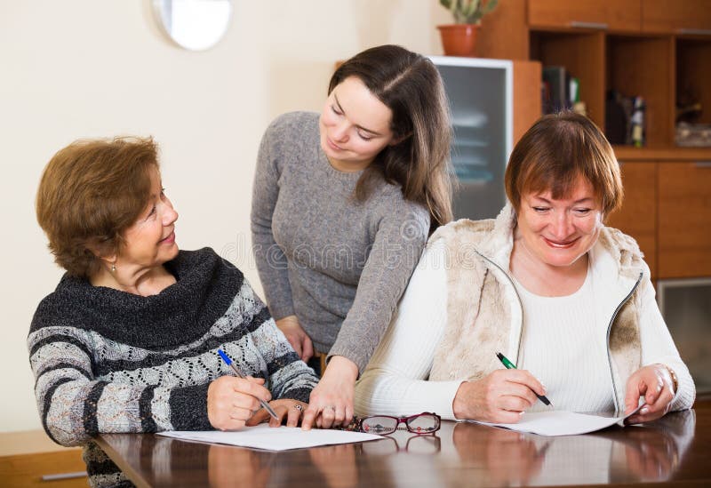 Agent Consulting Cheerful Women Stock Photo Image of