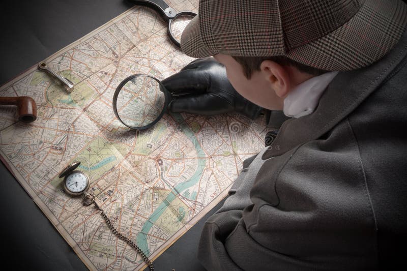 Agente investigativo con l'orologio sulla catena fotografia stock libera da diritti Agente investigativo con l'orologio sulla catena fotografia stock libera da diritti