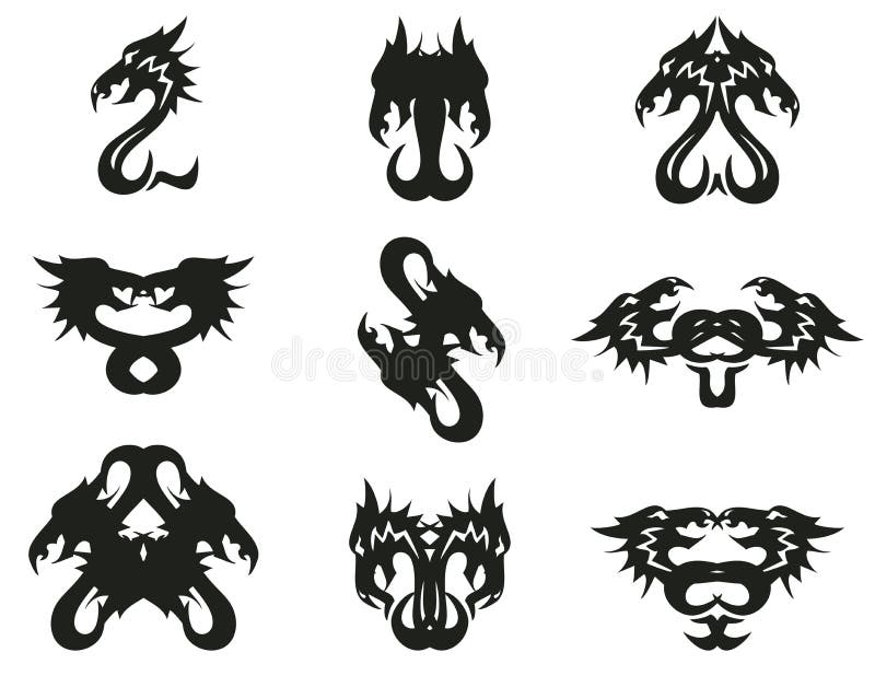 Dragon symbols stock vector. Illustration of heraldry - 30405183
