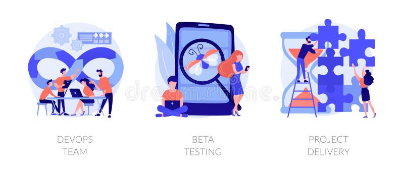 Agile project management vector concept metaphors stock illustration