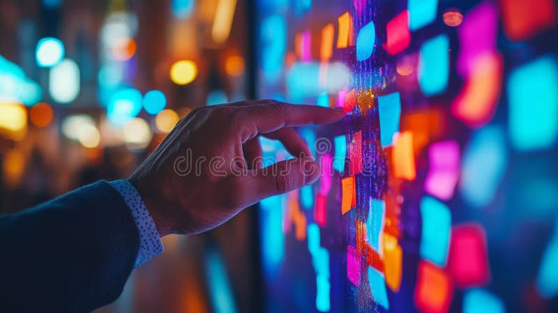 Agile software development utilizes scrum methodology boards and workflow, where a finger touches a virtual interface. Software methodology stock images, royalty-free photos and pictures