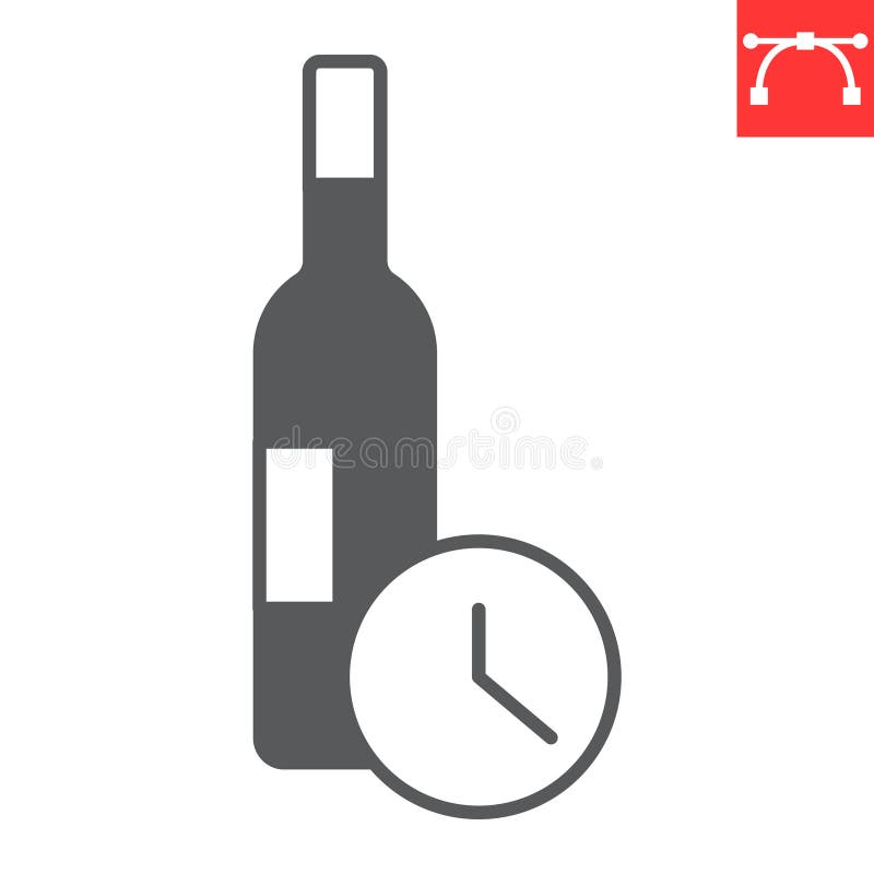 Aging of wine glyph icon vector illustration