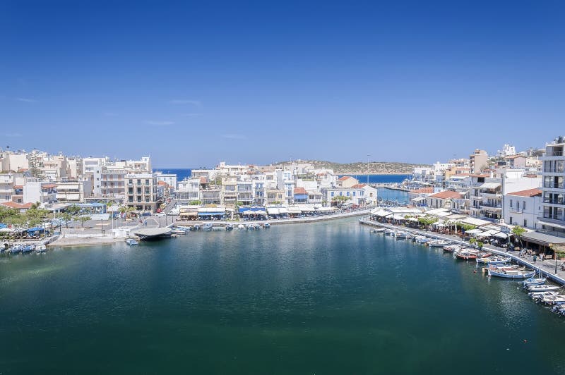 Agios Nikolaos Overview royalty-vrije stock foto Agios Nikolaos Overview royalty-vrije stock foto