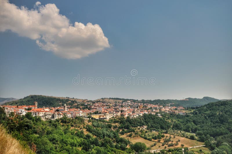 Agnone isernia molise. panorama. royaltyfri foto