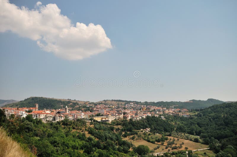 Agnone isernia molise. panorama. royaltyfri foto
