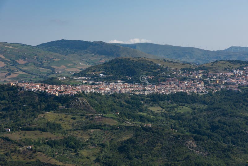 Agnone isernia molise. panorama. royaltyfri fotografi
