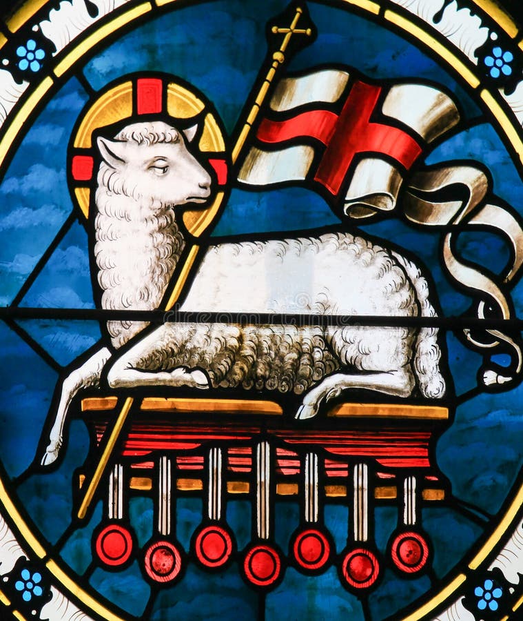 Agnus Dei - agnello di Dio - vetro macchiato
