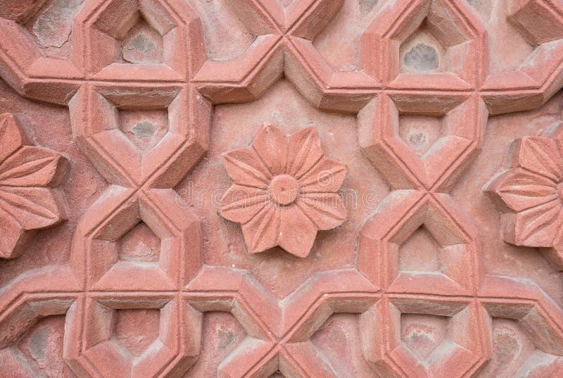 Wall Decoration In Agra Fort. Agra, India Stock Image Image of