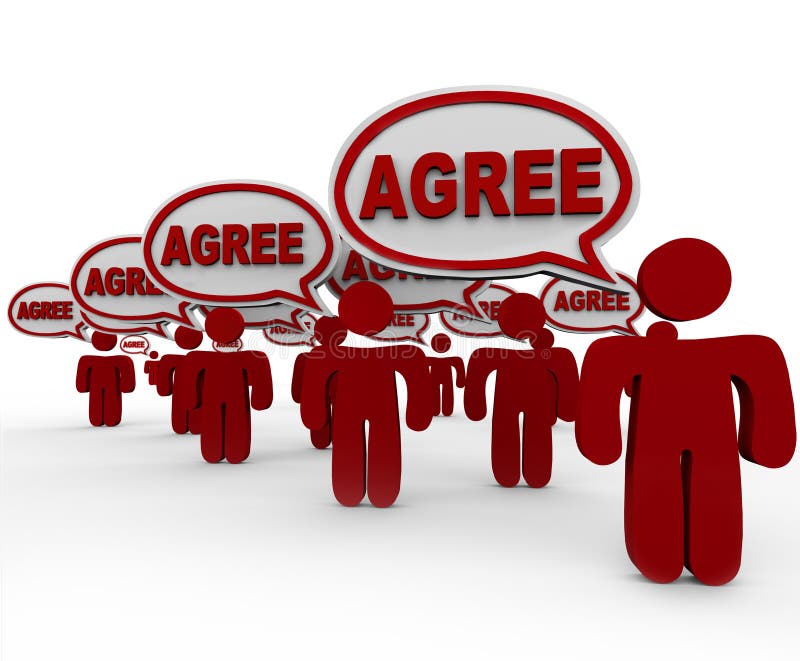 Agree Word Speech Bubbles Group People Agreement Stock Illustration ...