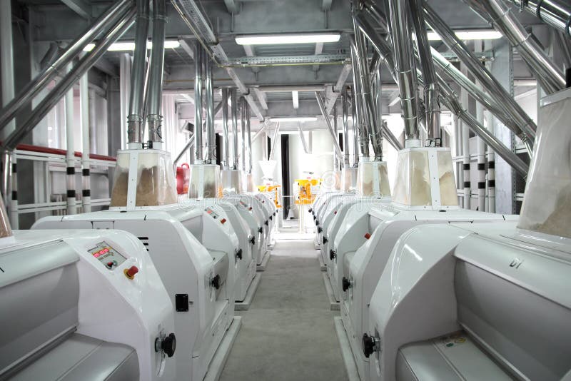 Agricultural Industrial Electrical Equipment. Grain Mill Stock Photo