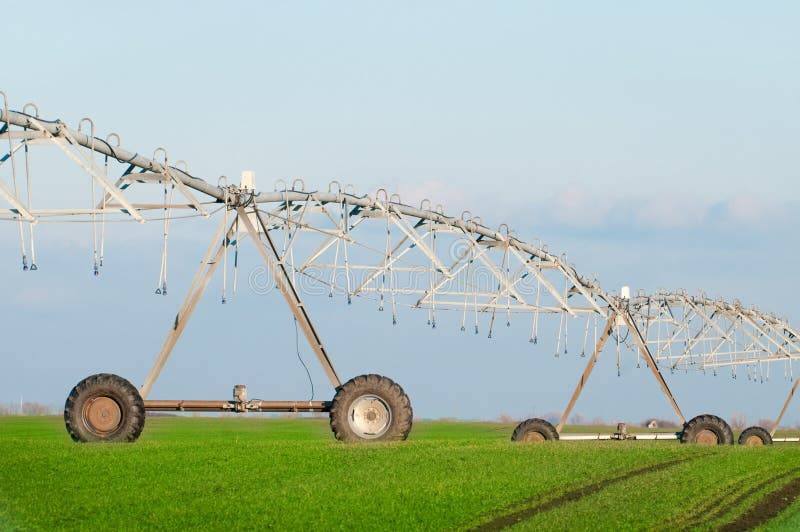 Agricultural Irrigation Sprinkler Stock Photo Image of growth, system