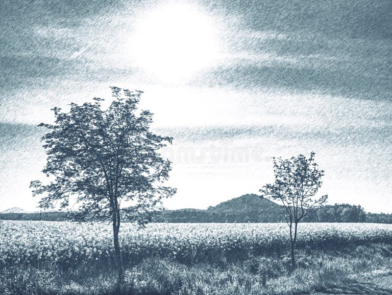 Landscape scenery Drawing by Rami Fine art - Pixels