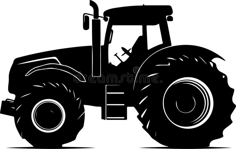 Agriculture Farm Tractor Silhouette Vector Illustration Stock Vector ...