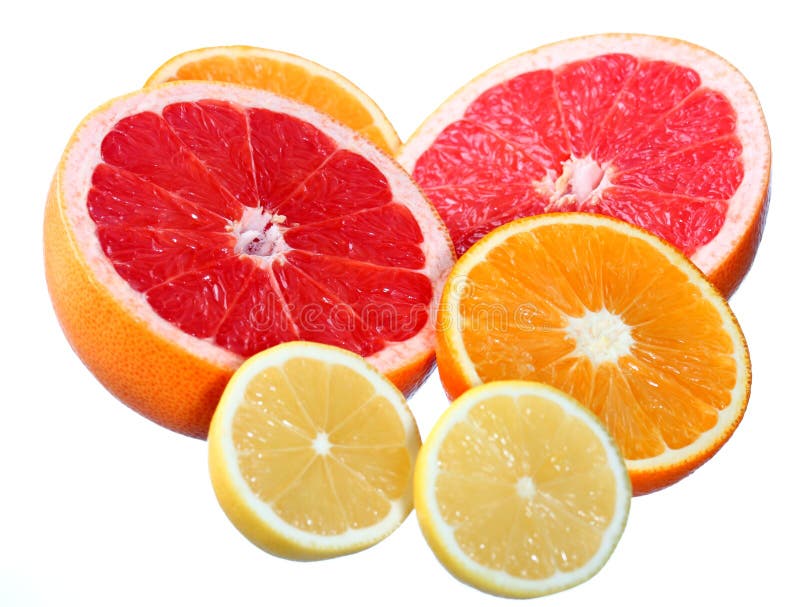 Agrios Naranja, Pomelo Y Limón Imagen de archivo Imagen de sano