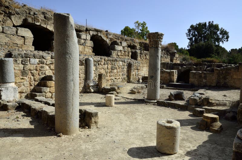 Agrippa Palace Ruins, Israel Stock Photo - Image of banias, agrippa ...