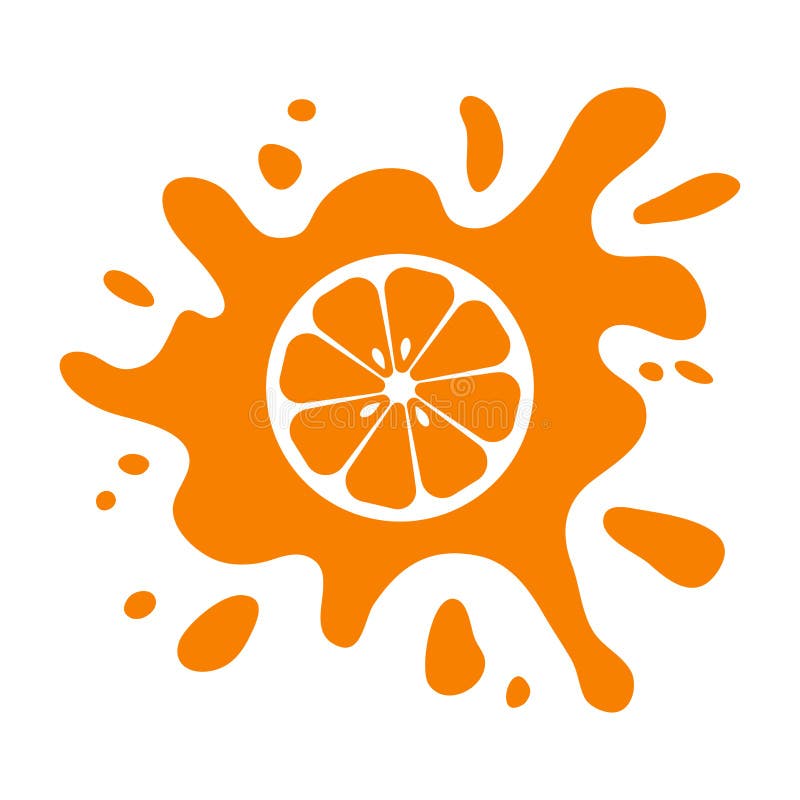 Agrume arancio della frutta, spruzzata del succo isolata su fondo bianco Vettore illustrazione di stock Agrume arancio della frutta, spruzzata del succo isolata su fondo bianco Vettore illustrazione di stock