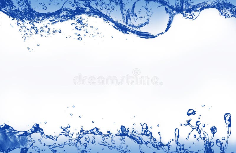 Agua que salpica azul abstracta como marco