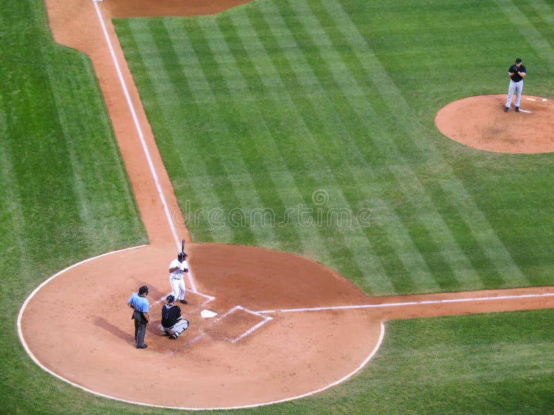 Batter ready for the pitch in a major league baseball game (genericized). Batter ready for the pitch in a major league baseball game (genericized)