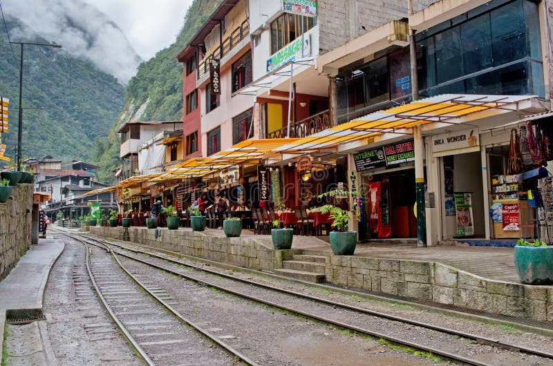 Aguas Calientes (Machu Picchu) in Peru royalty-vrije stock afbeeldingen Aguas Calientes (Machu Picchu) in Peru royalty-vrije stock afbeeldingen