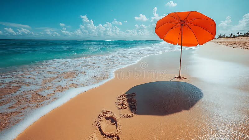Aguas turquesas y vibrantes en la playa libre illustration
