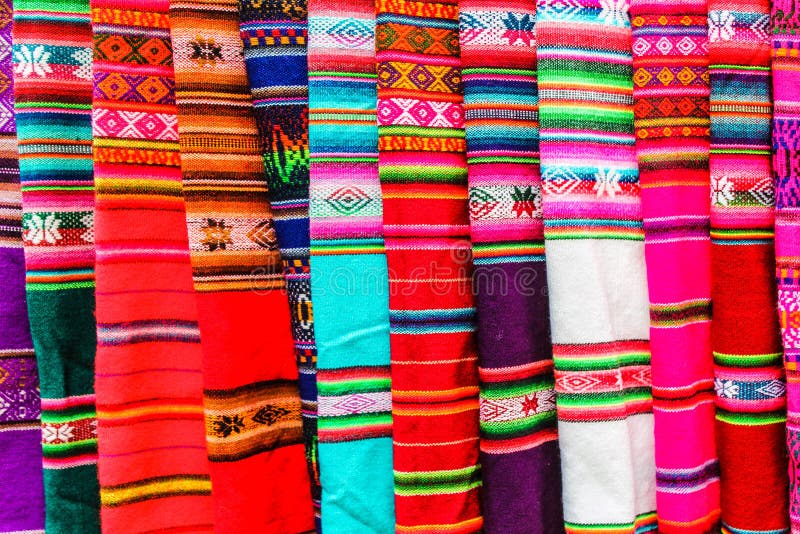 Aguayo Cloth Samples Pattern Argentina Colored royalty free stock photos.