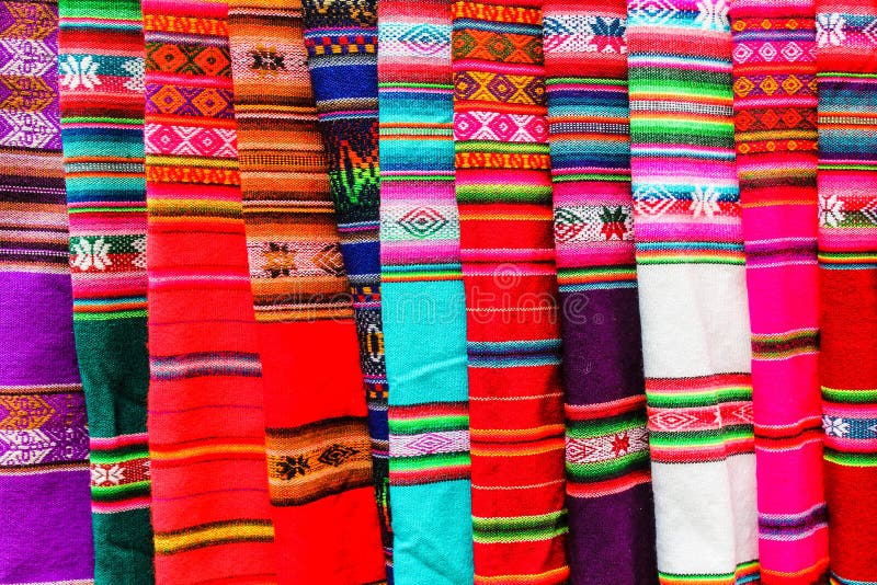 Aguayo Cloth Samples Pattern Argentina Colored royalty free stock images.