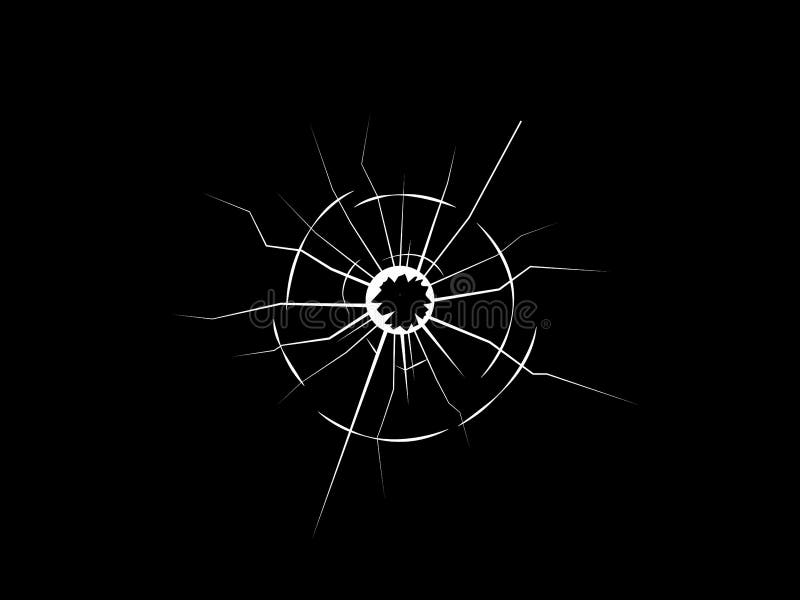 Agujero en el vecotr de cristal ilustración del vector Agujero en el vecotr de cristal ilustración del vector