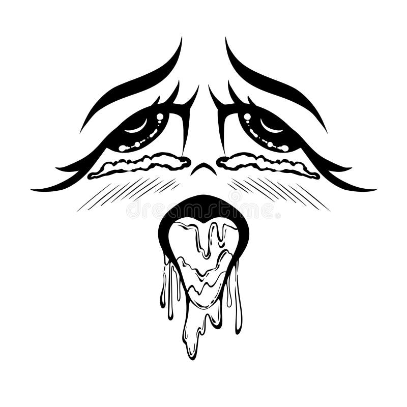 Ahegao Emoji. Enjoyment or Ecstasy Facial Expression Stock Vector ...