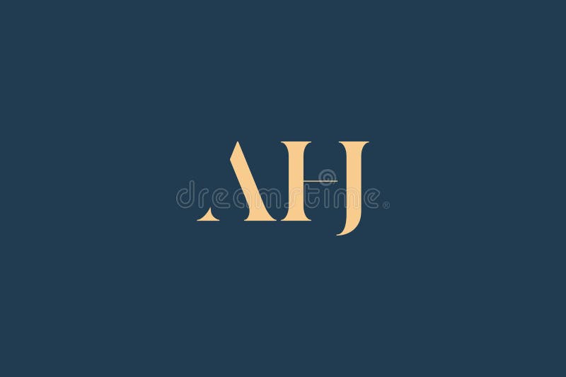 AHJ abstract letter logo design. This logo is designed by three abstract letters. Ahj business vectors