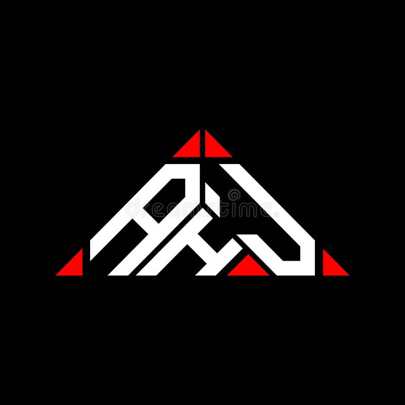 AHJ letter logo creative design with vector graphic, AHJ simple and modern logo in triangle shape. Ahj business vectors