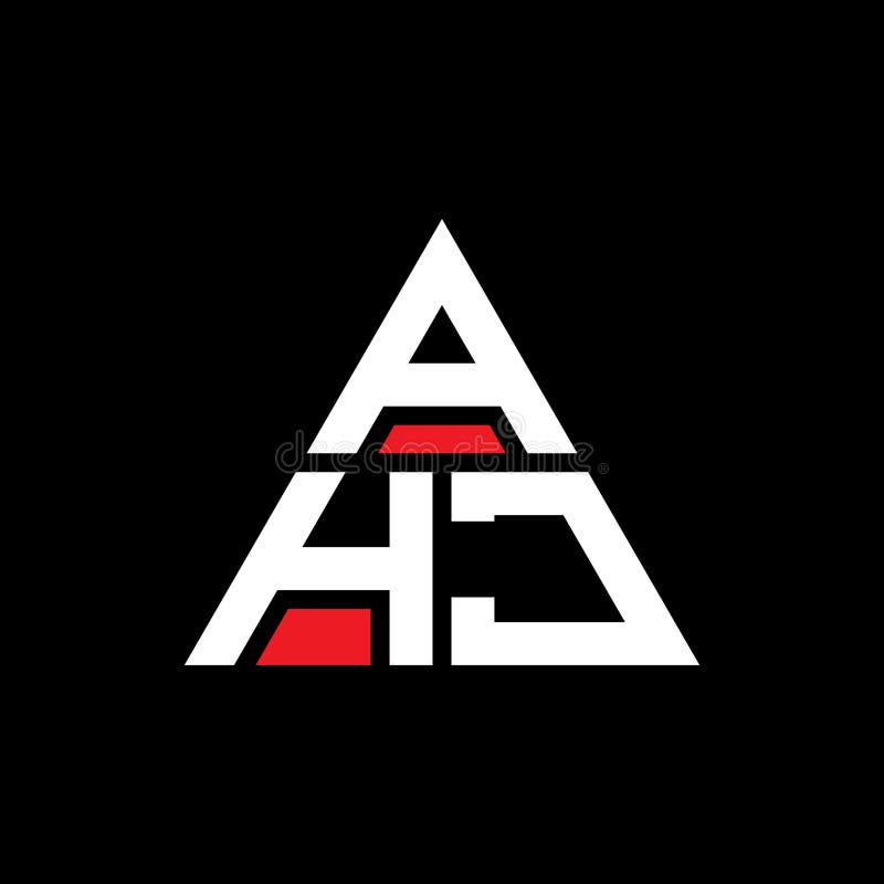 AHJ triangle letter logo design with triangle shape. AHJ triangle logo design monogram. AHJ triangle vector logo template with red color. AHJ triangular logo Simple, Elegant, and Luxurious Logo. Ahj business vectors