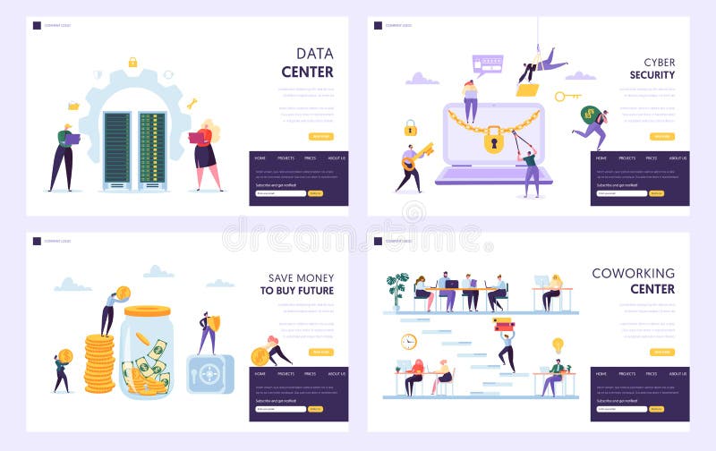 Ahorre el dinero para comprar el sistema de aterrizaje futuro de la página Data Center y la seguridad cibernética protegen la inf stock de ilustración Ahorre el dinero para comprar el sistema de aterrizaje futuro de la página Data Center y la seguridad cibernética protegen la inf stock de ilustración