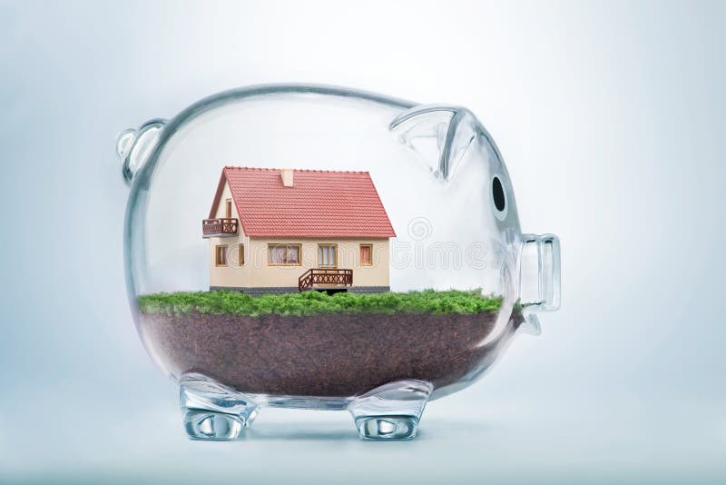 Ahorro para comprar un concepto del casa o caseros de los ahorros