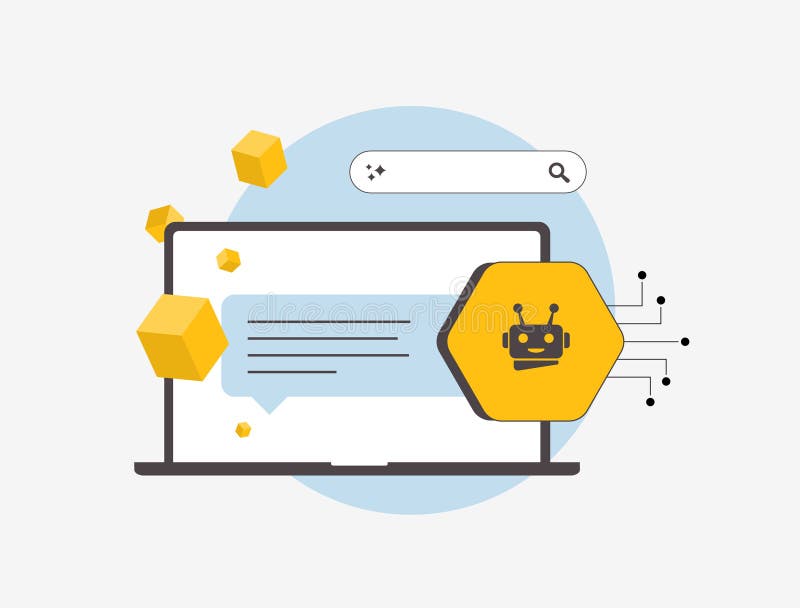 AI agents in crypto - blockchain technology, automating smart contracts and enabling secure transactions. AI-driven apps royalty free illustration