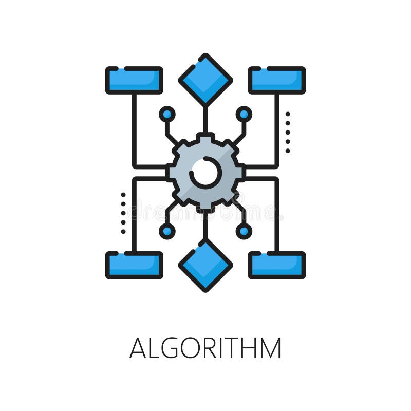 AI Algorithm Machine Learning Technology Line Icon Stock Vector ...