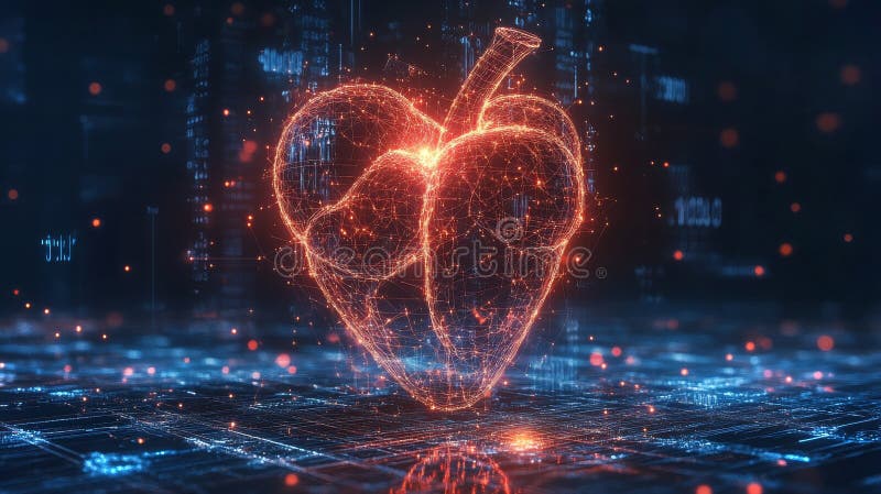 AI analyzes fitness tracker data to visualize health metrics in high-resolution graphics stock photos