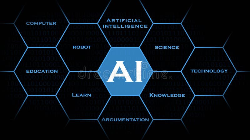 AI - Artificial Intelligence background - Abstract concept of cyber technology and automation vector illustration