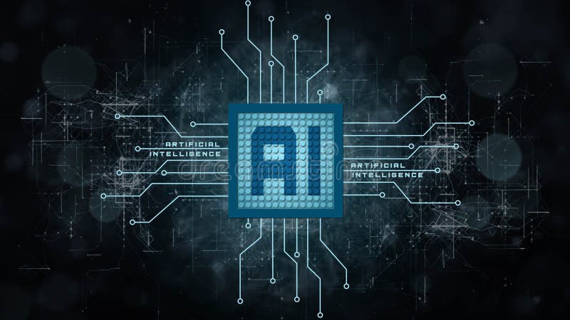 AI - Artificial intelligence background - Abstract concept of cyber technology and automation royalty free illustration
