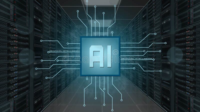 AI - Artificial intelligence background - Abstract concept of cyber technology and automation royalty free illustration