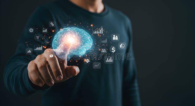 Ai artificial intelligence brain technology machine learning neural network concept future tech 4 ir vector illustration