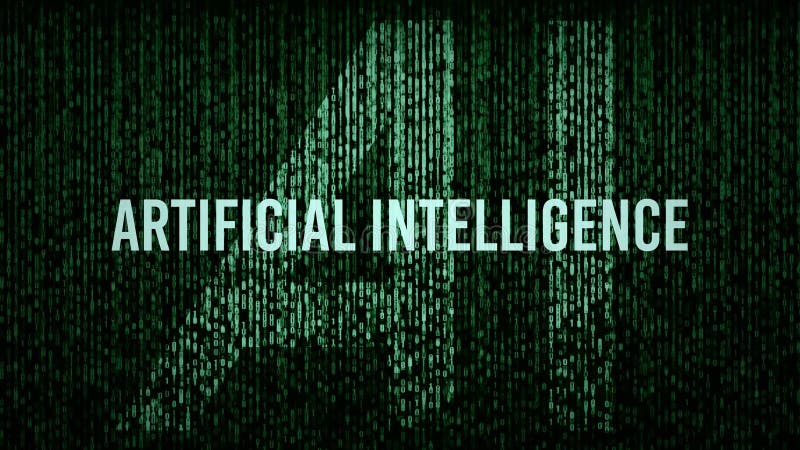 AI Artificial Intelligence computer code title logo royalty free stock photos