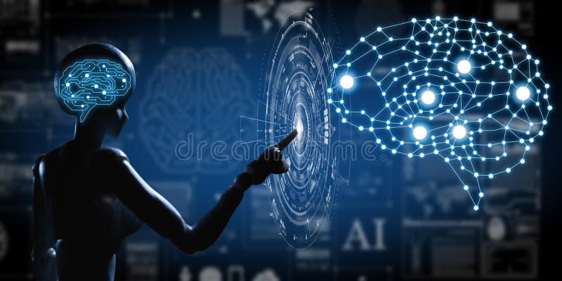 AI, Artificial intelligence conceptual of next generation techno royalty free stock image
