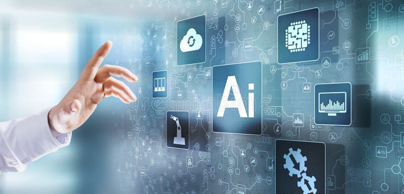 AI Artificial intelligence Deep Machine learning Neural network. Modern Internet technology concept. royalty free stock photos AI Artificial intelligence Deep Machine learning Neural network. Modern Internet technology concept. royalty free stock photos